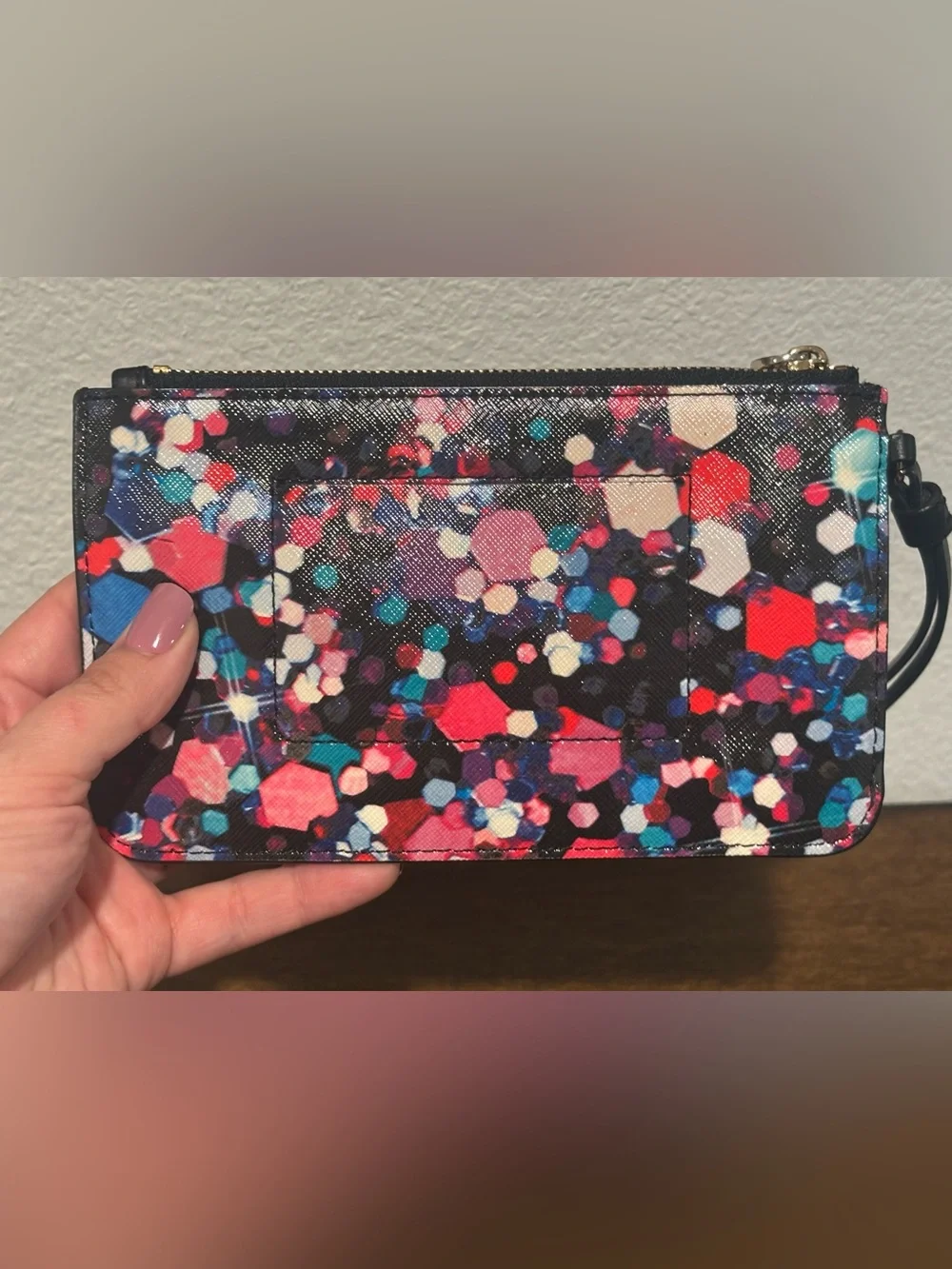 kate spade black multicolor confetti wristlet w storybook lining - Picture 5 of 7